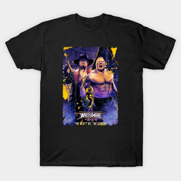 mania tHE BEAST VS THE STREAK T-Shirt by awansore88